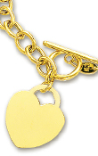
14k Yellow Bold Heart S Charm and Toggle 
