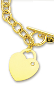 
14k Yellow Bold Heart Charm Toggle Diamon
