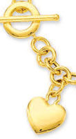 
14k Yellow Heart Charm and Toggle Necklac
