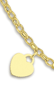 
14k Yellow Heart Shaped Charm Bracelet - 
