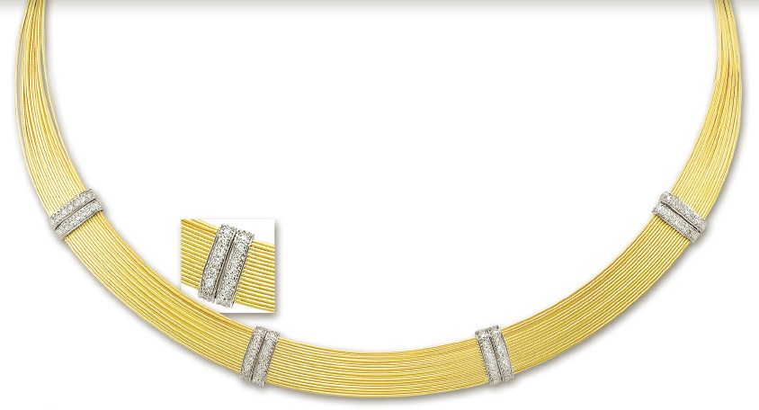 
14k Yellow Stylish Diamond Necklace - 17 Inch
