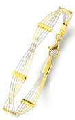 
14k Two-Tone Stylish Crisscross Bracelet 

