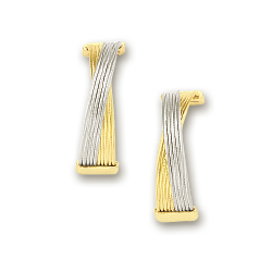
14k Two-Tone Stylish CrissCross Earrings
