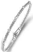 
14k White Weaved Bangle Diamond Bracelet 
