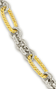 
14k Two-Tone Fancy Twirl Link Bracelet - 

