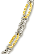 
14k Two-Tone Fancy Twirl Link Necklace - 
