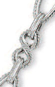 
14k White Fancy Twirl Link Necklace - 7.5
