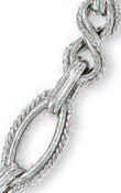 
14k White Fancy Twirl Link Necklace - 17 
