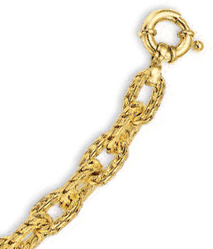 
14k Yellow Fancy Link Bracelet - 7.5 Inch
