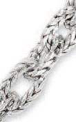 
14k White Fancy Link Necklace - 17 Inch
