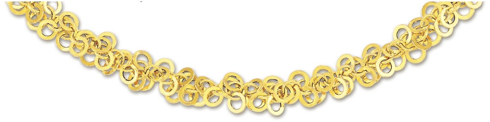 
14k Yellow Circular Links Necklace - 17 Inch
