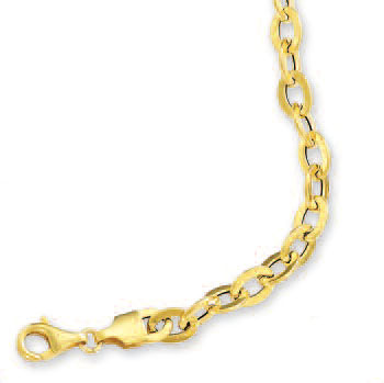 
14k Yellow Oval Link Bracelet - 7.5 Inch
