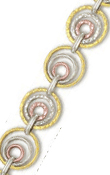 
14k Tricolor Triple Circular Link Bracele
