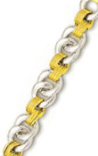 
14k Two-Tone Fancy Link Bracelet - 7.5 In
