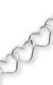 
14k White Open Heart Shaped Link Necklace
