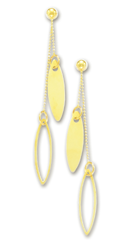 
14k Yellow Alternating Link Earrings
