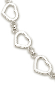 
14k White Heart Shaped Station Necklace -
