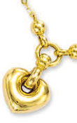 
14k YellowHeart Shaped Necklace - 17 Inch
