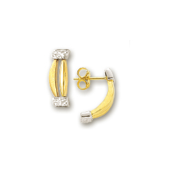 
14k Two-Tone Sparkle-Cut Fancy Earrings
