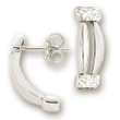 
14k White Diamond-Cut Fancy Earrings
