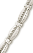 
14k White Diamond-Cut Fancy Bracelet - 8 
