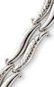 
14k White Diamond-Cut Fancy Bracelet - 7.
