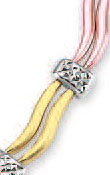 
14k Tricolor Diamond-Cut Fancy Necklace -
