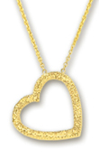 
14k Yellow Diamond-Cut Heart Shaped Neckl
