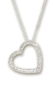
14k White Diamond-Cut Heart Shaped Neckla
