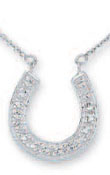 
14k White Diamond-Cut Horse Shoe Necklace
