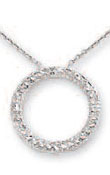 
14k White Diamond-Cut Open Circle Necklac

