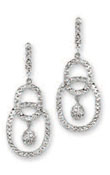 
14k White Diamond-Cut Fancy Drop Earrings
