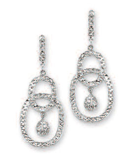 
14k White Sparkle-Cut Fancy Drop Earrings
