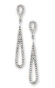 
14k White Diamond-Cut Drop Earrings
