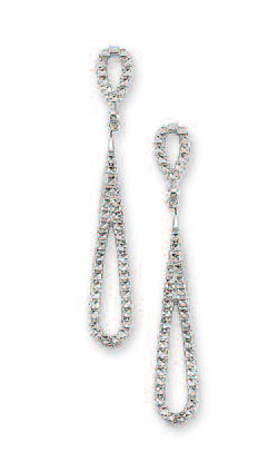 
14k White Sparkle-Cut Drop Earrings
