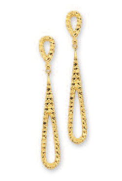 
14k Yellow Sparkle-Cut Drop Earrings
