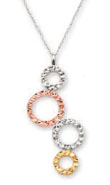 
14k Tricolor Diamond-Cut Bubbles Necklace
