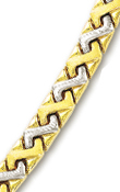 
14k Two-Tone Diamond-Cut Pave Bracelet - 
