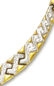 
14k Two-Tone Diamond-Cut Pave Necklace - 
