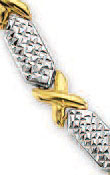 
14k Two-Tone Diamond-Cut Pave Necklace - 
