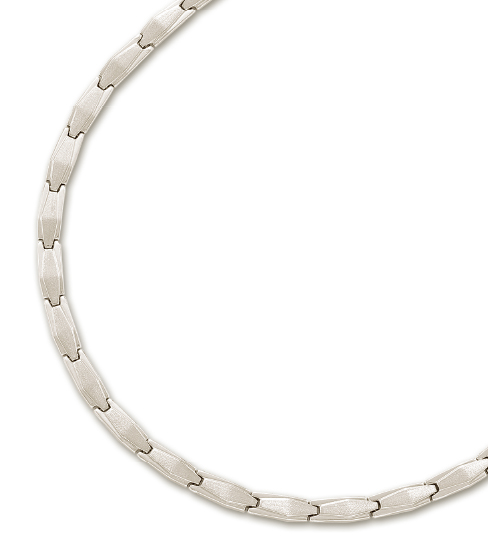 
14k White Plain Stylish Necklace - 17 Inch
