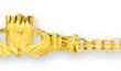 
14k Yellow Bizmark and Claddagh Anklet - 

