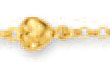 
14k Yellow Heart and Rolo Anklet - 10 Inc
