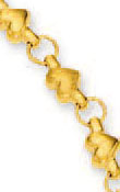 
14k Yellow Heart Shaped Station Necklace 
