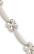 
14k White Flower Station Necklace - 17 In
