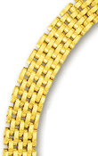 
14k Yellow 9 mm Seven Row Panther Bracele
