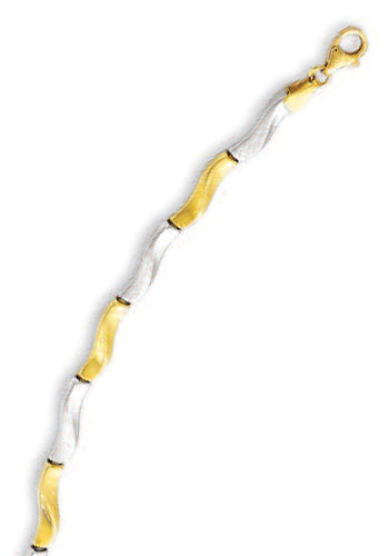 
14k Two-Tone Fancy Alternating Bracelet - 7.25 Inch
