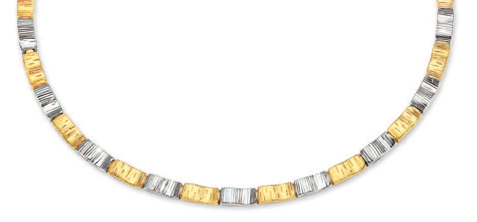 
14k Two-Tone Fancy Alternating Necklace - 17 Inch

