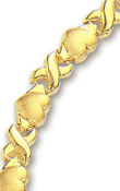 
14k Yellow Hugs and Kisses Heart Necklace
