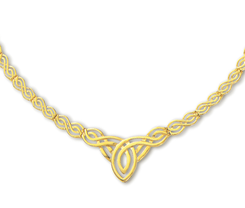 
14k Yellow Fancy Celtic Necklace - 17 Inch
